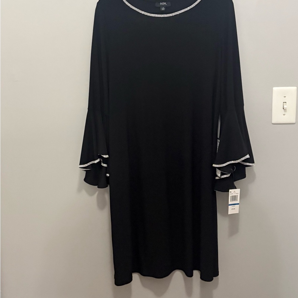 MSK Black Long Sleeve Dress with Flared Cuffs